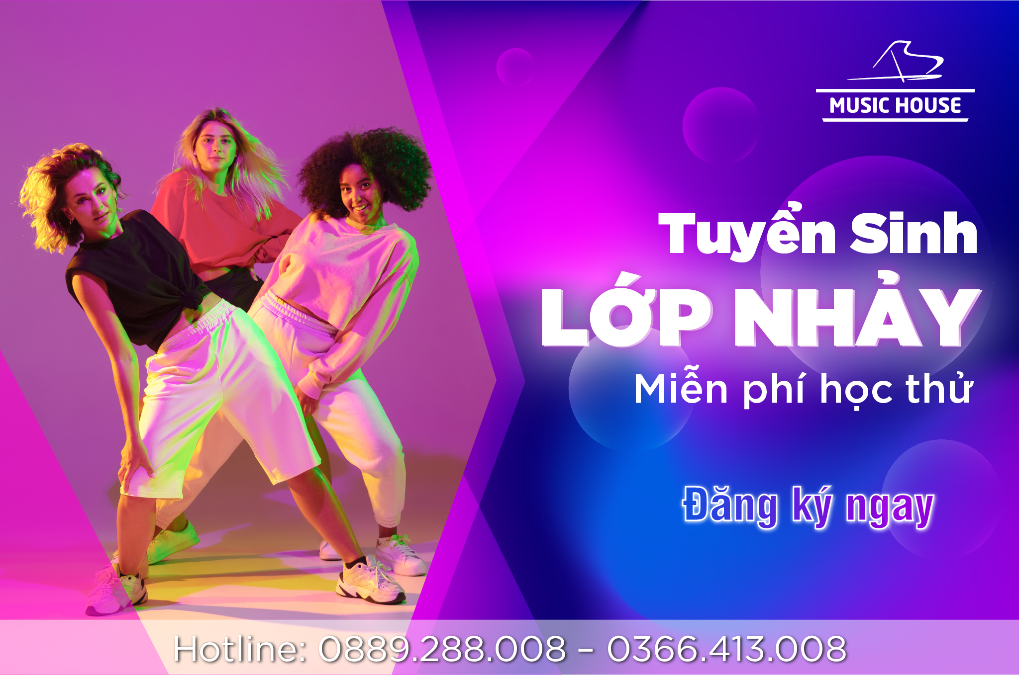 Tuyển sinh lớp nhảy tại Music House - Miễn phí học thử