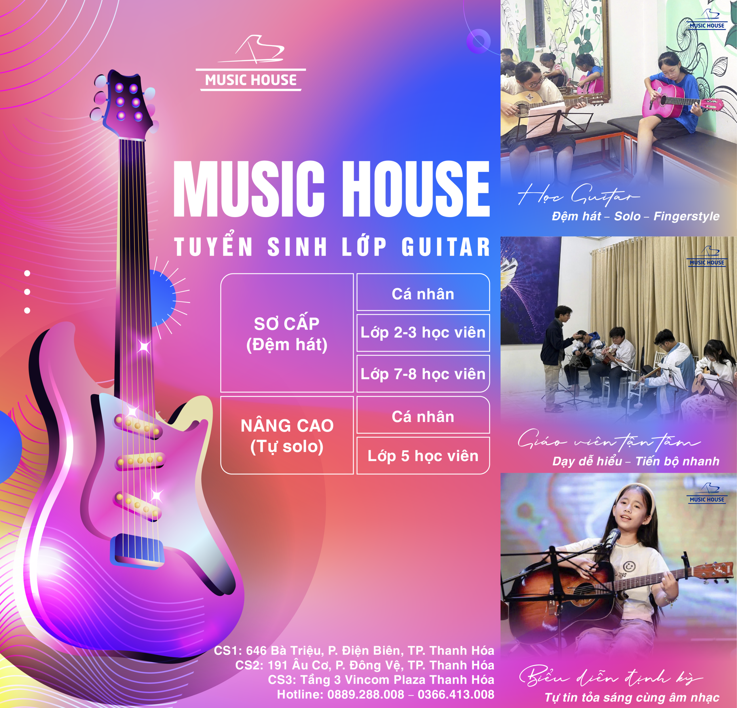 Music House - Tuyển sinh lớp guitar